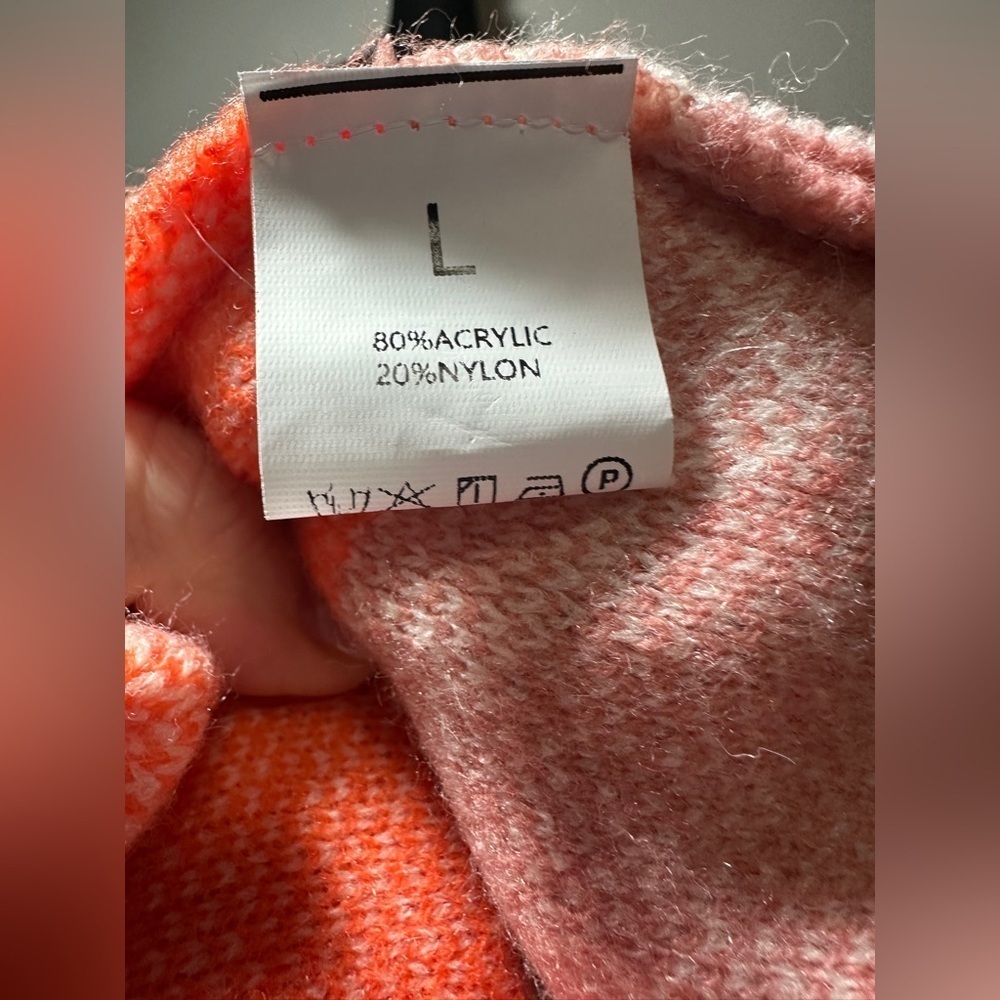 TikTok Viral Pink Colorful Striped Scallop Women's Sweater Barbie Core Casual - Picture 5 of 5